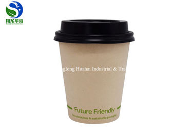 Compostable Poly Lactic Acid Laminated Natural Paper Cups 80mm 90mm Top Diameter