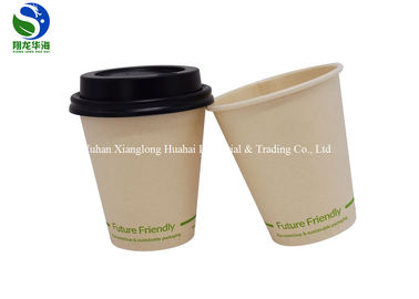 Compostable Poly Lactic Acid Laminated Natural Paper Cups 80mm 90mm Top Diameter