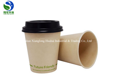 Compostable Poly Lactic Acid Laminated Natural Paper Cups 80mm 90mm Top Diameter